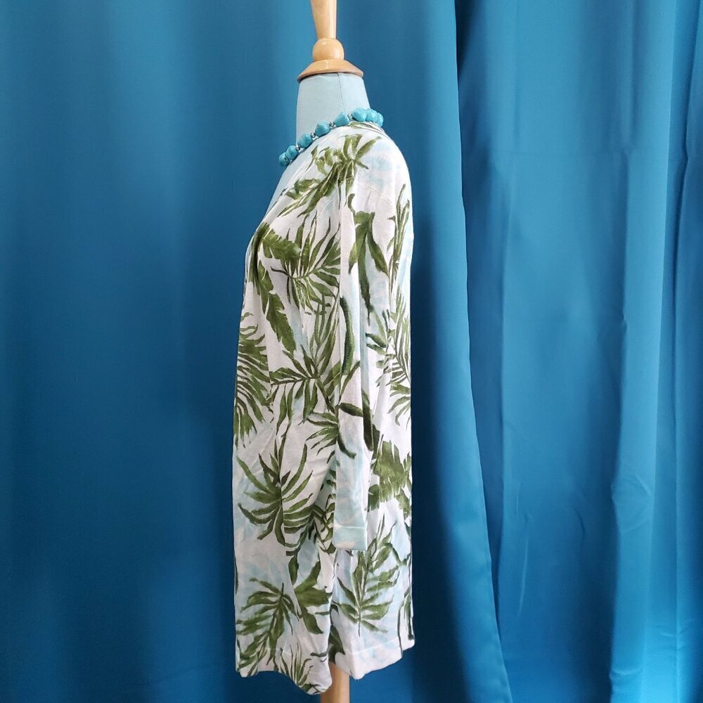 Breezy & Light ¾ sleeve tropical long cardigan size 1X - Picture 3 of 7